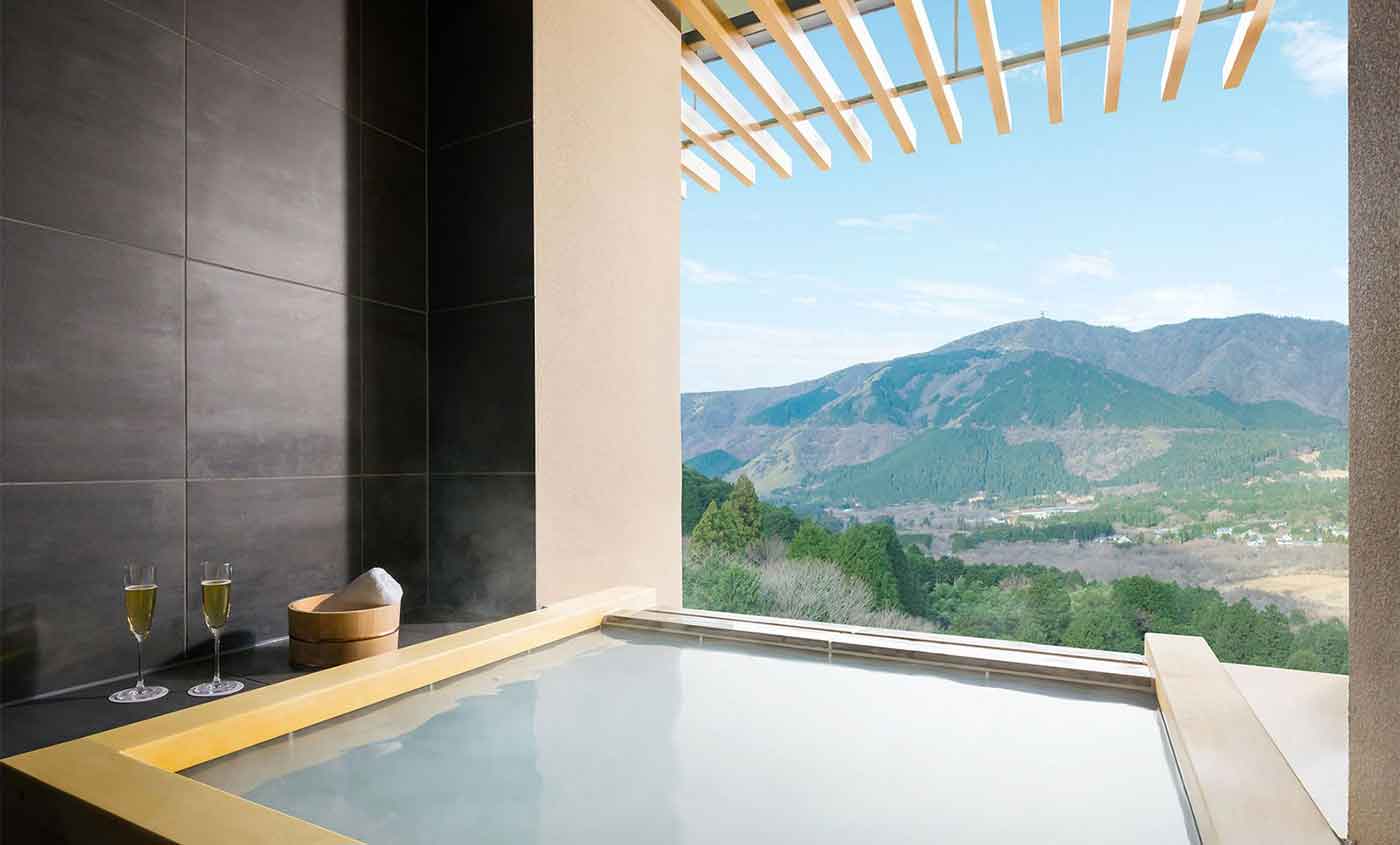 Hot springs on every balcony of this forest retreat